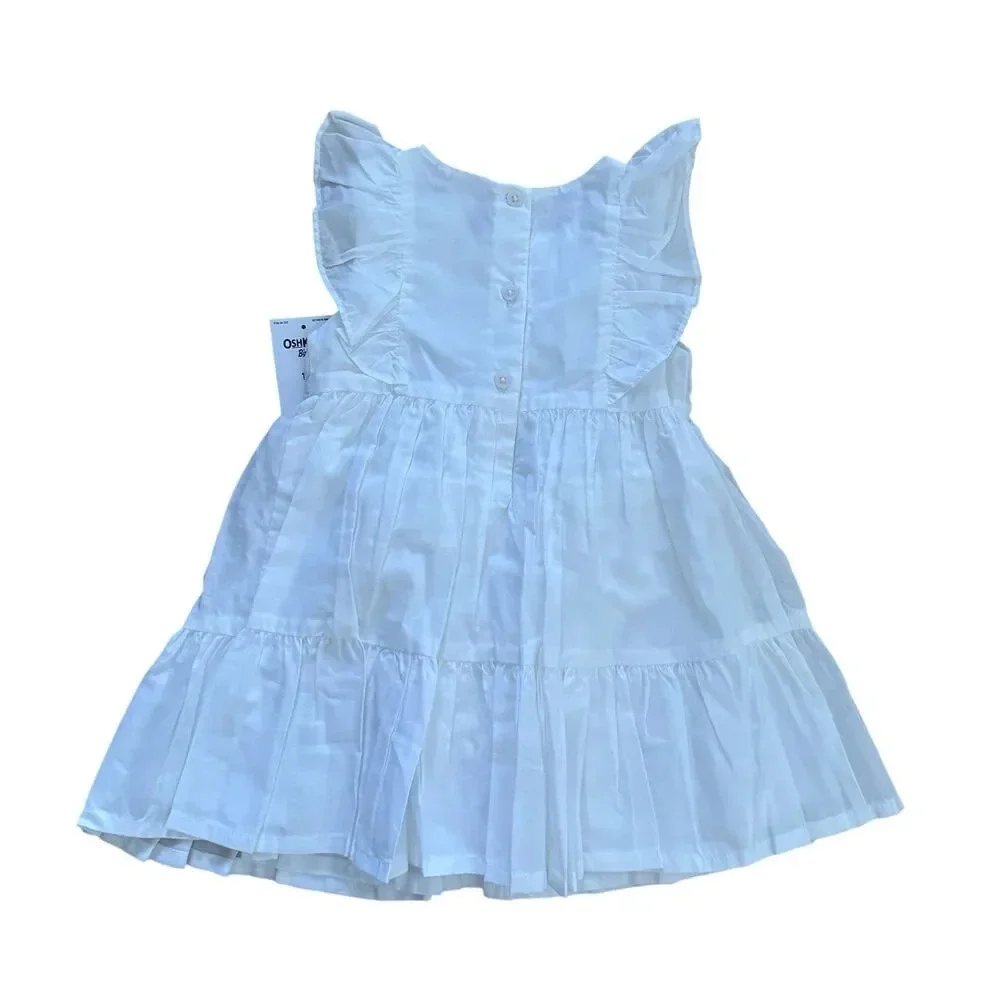 Oshkosh White Baby Girls Dress Short Sleeve size 18M NWT